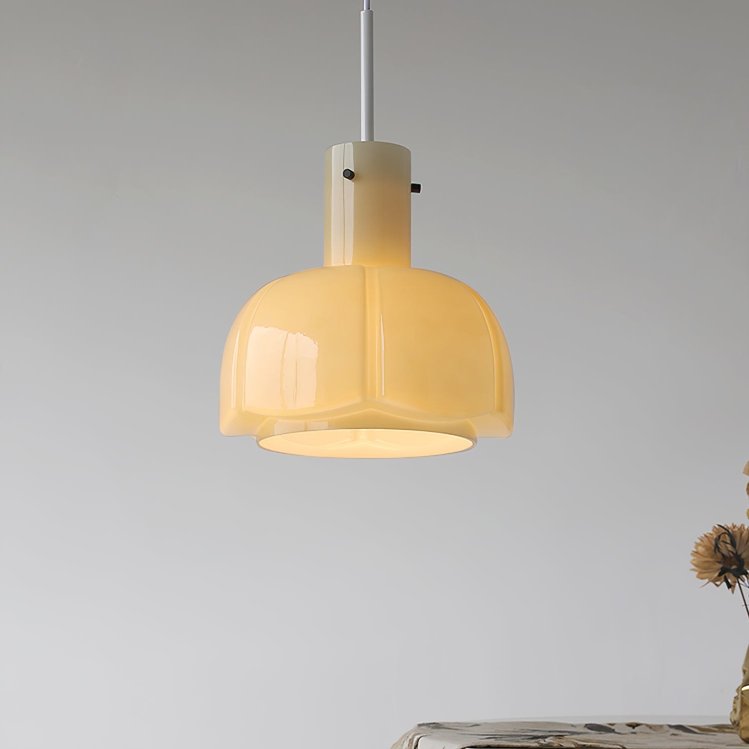 French Pastoral Style Petal Glass Pendant Light M123