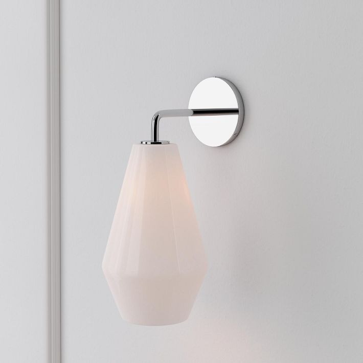 Merin Sculptural Milk Glass Geometric Wall Lamp T241