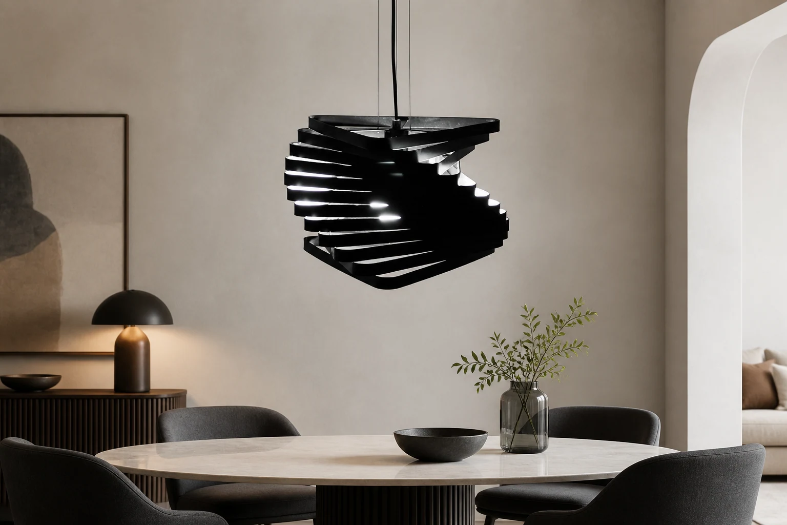 Spiralna lampa wisząca PALEN w stylu życia we wnętrzach