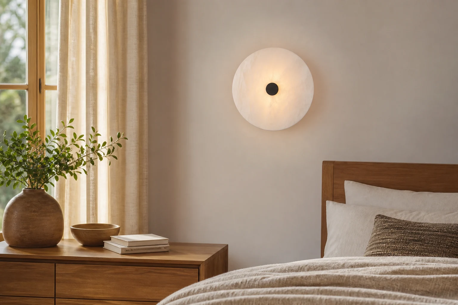 Lampa sufitowa Ankeny Alabaster D404 w scenie wewnętrznej