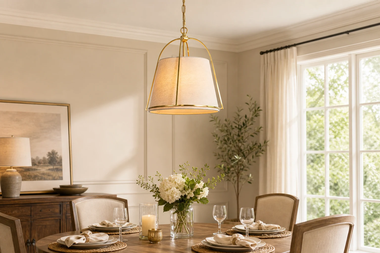 Lampa wisząca Clarke D541 pokazana w innej scenie wnętrza
