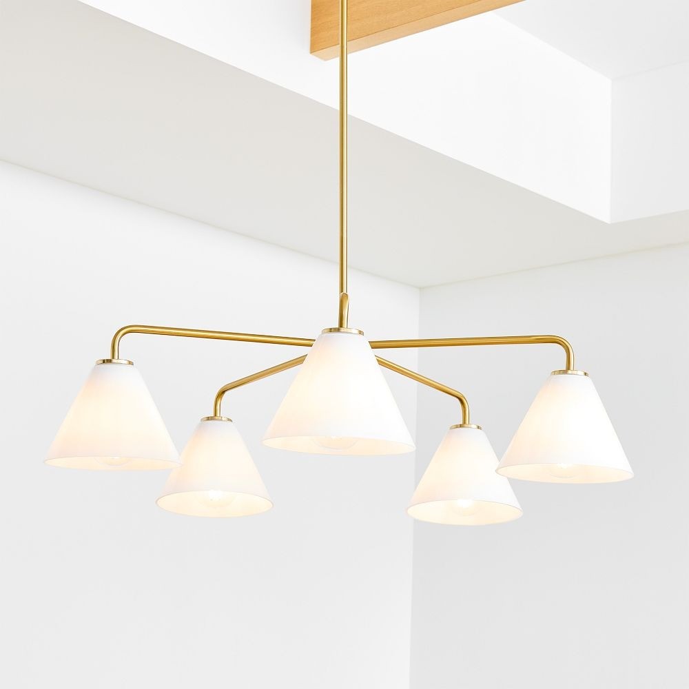 Conica Sculptural 5-Light Cone Chandelier - Modern Glass Lighting for Home T230