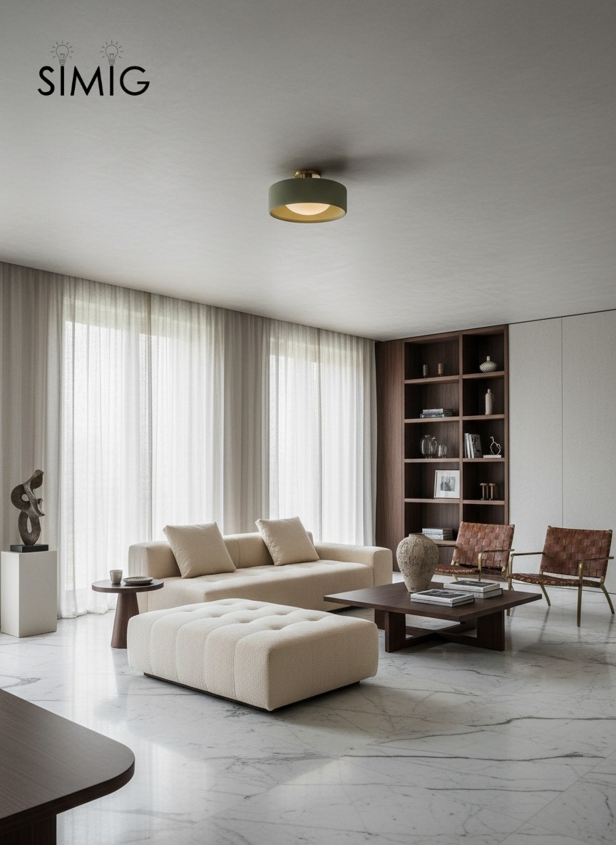 Cerova Elegant Round Porcelain Flush Mount Ceiling Light T165