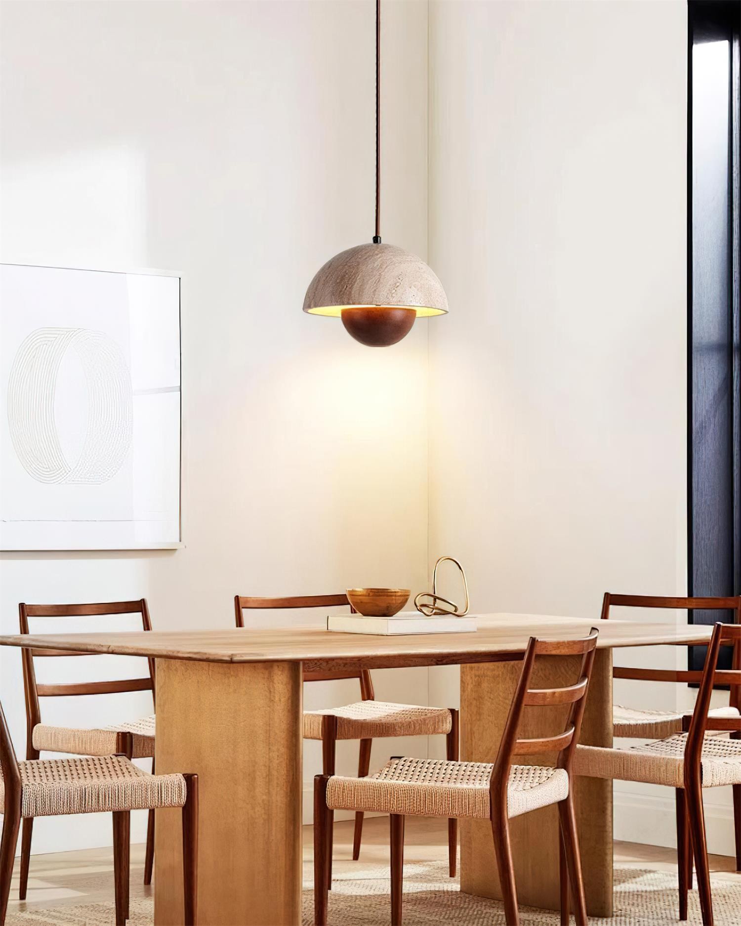 Natural Travertine Flower Bud Design Pendant Lamp G70