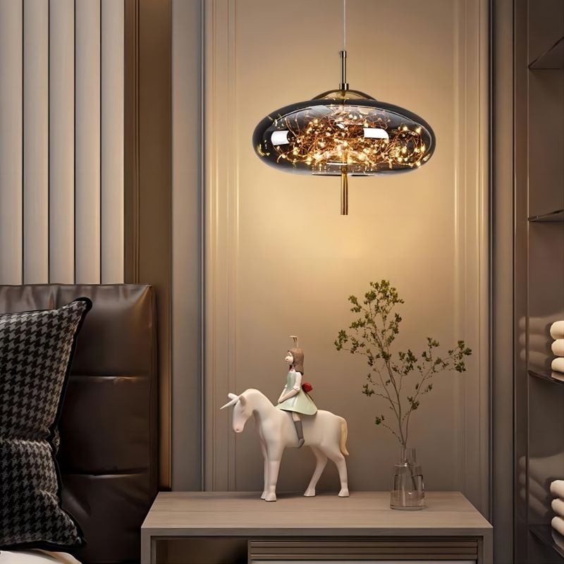 Scandinavian Cylinder Oval Glass Pendant Light M163