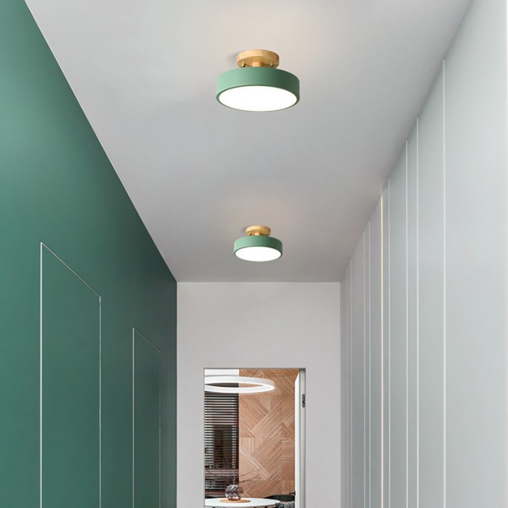 Nordic Macaroon Wooden Round Ceiling Lamp S82