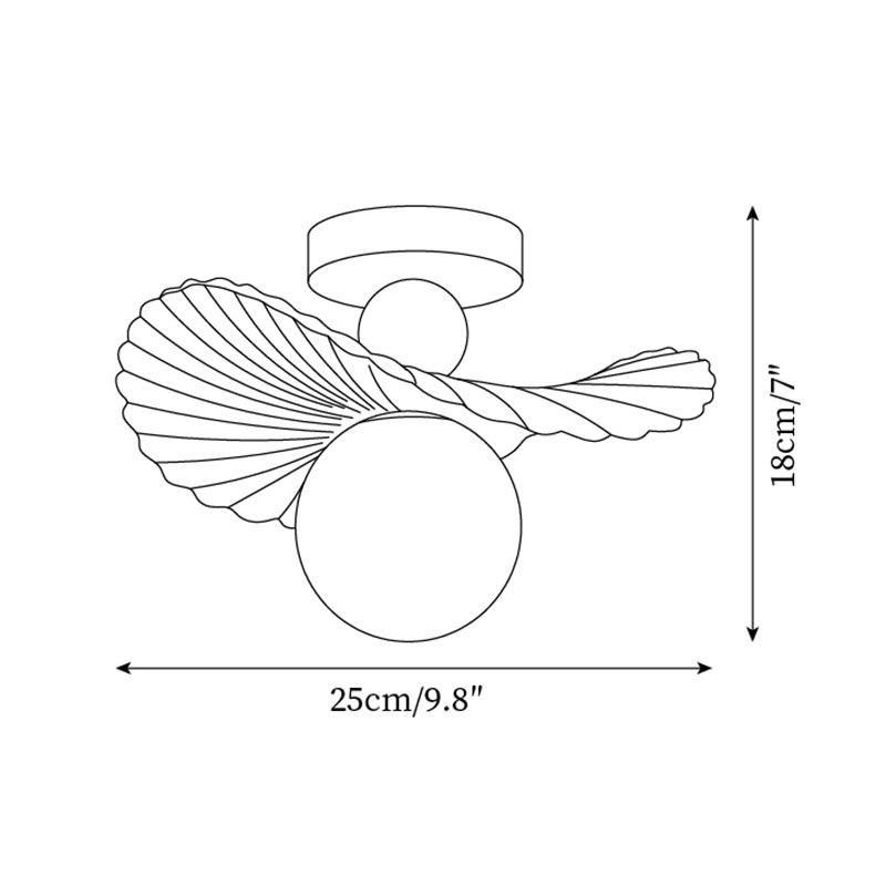 Schéma coté du plafonnier simple et élégant P080