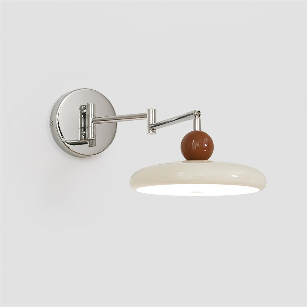 Cream Style Adjustable Swing Arm Disc Reading Wall Lamp M243