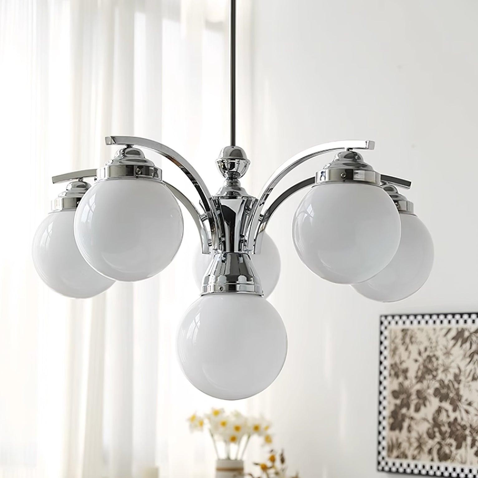 French Elegant Glass Orb Chandelier M531
