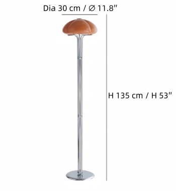 Schemat wymiarowy lampy podłogowej Pumpkin Glass M278