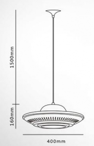 Schemat wymiarowy lampy wiszącej HOLTON UFO