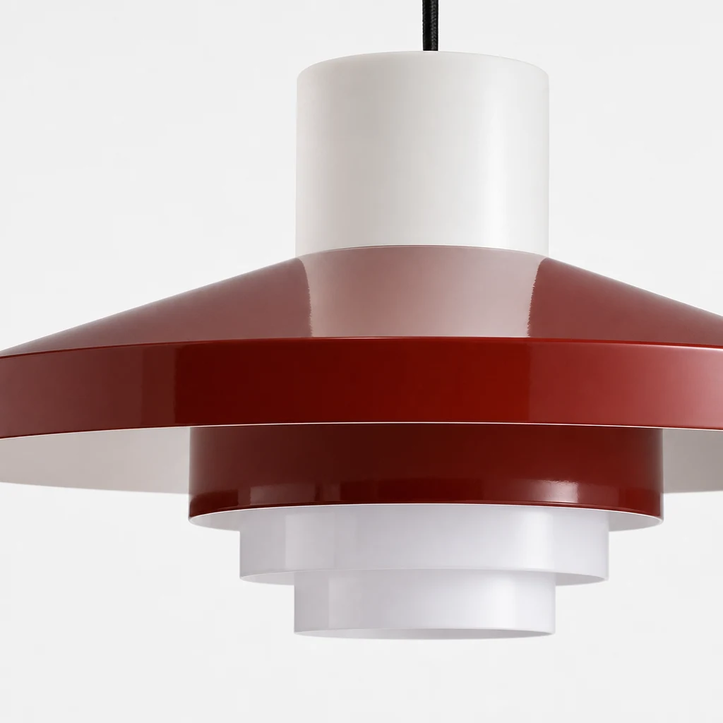 Zbliżenie klosza i wykończenia lampy wiszącej Nova Cap