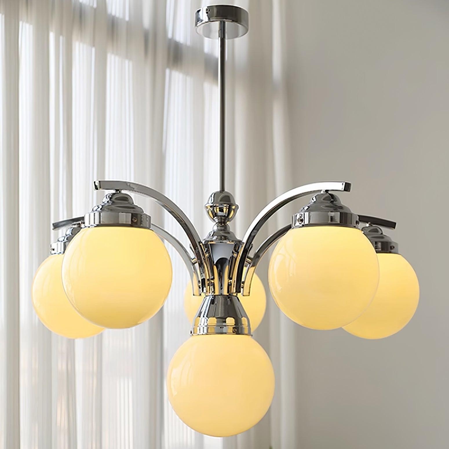 French Elegant Glass Orb Chandelier M531