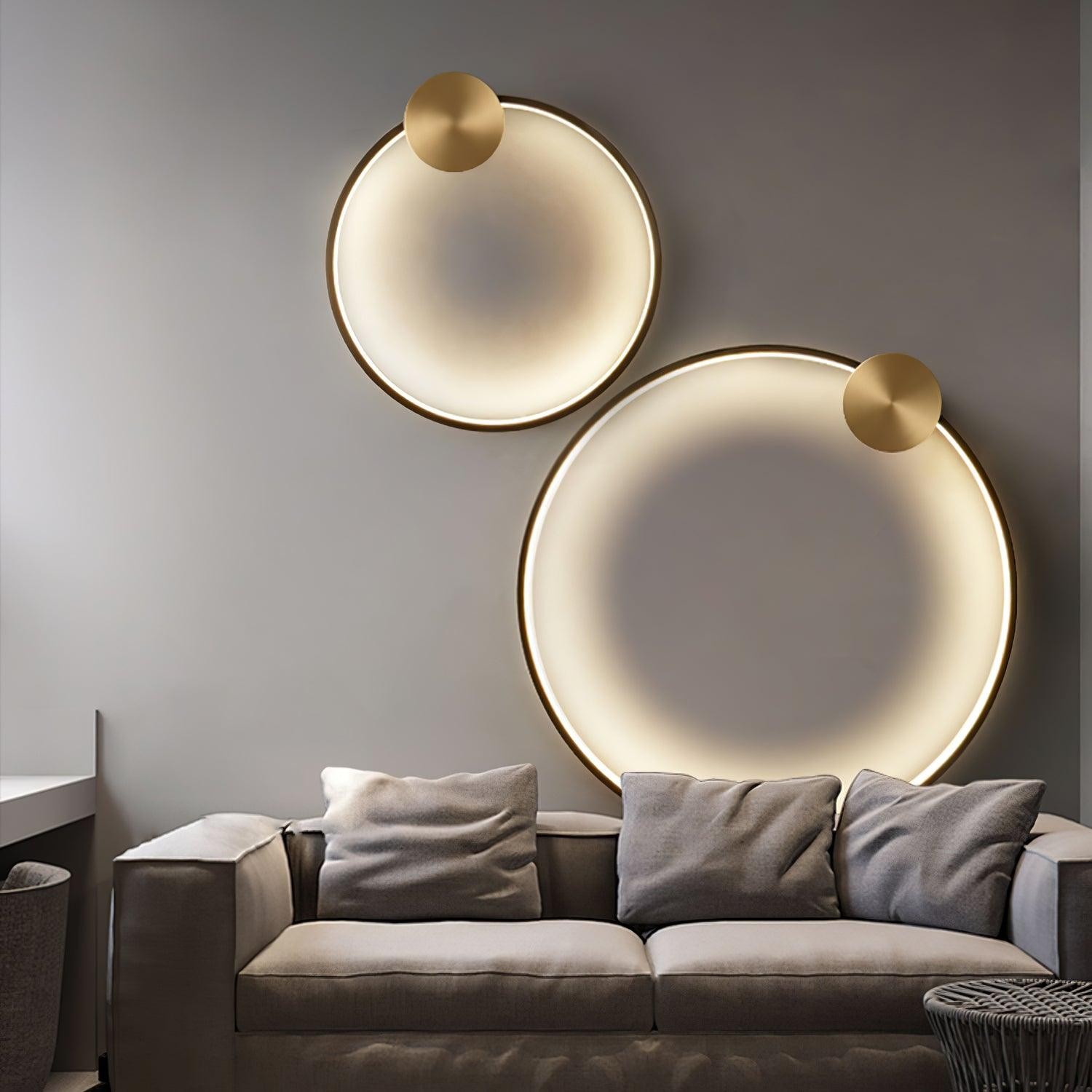 Minimalist Creative Simple Brass Round LED Wall Light M429