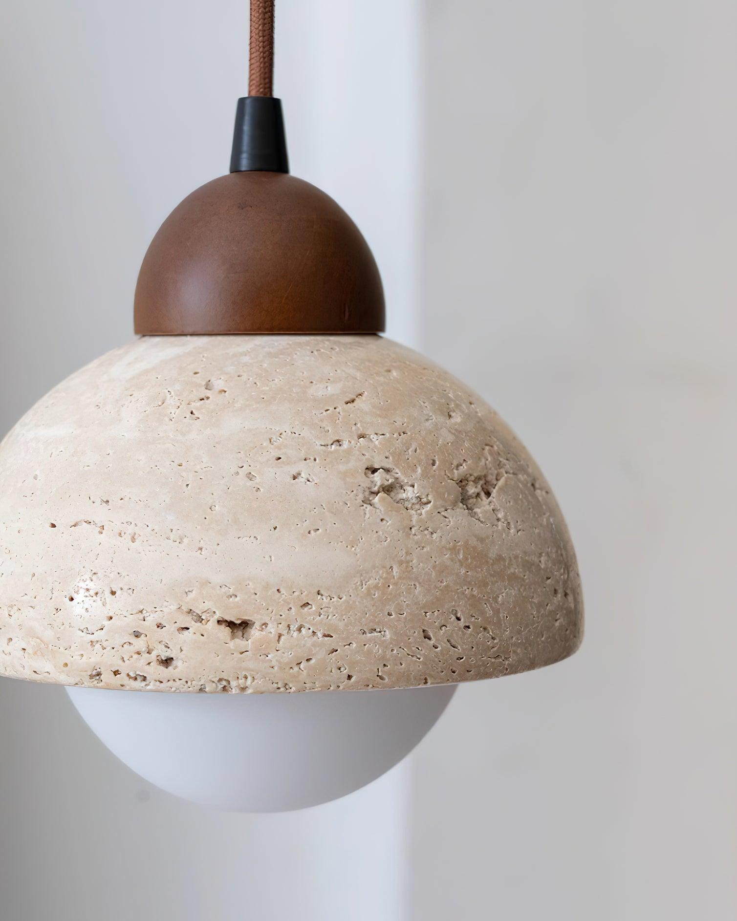 Yellow Travertine Wabi-Sabi Style Pendant Lamp M200