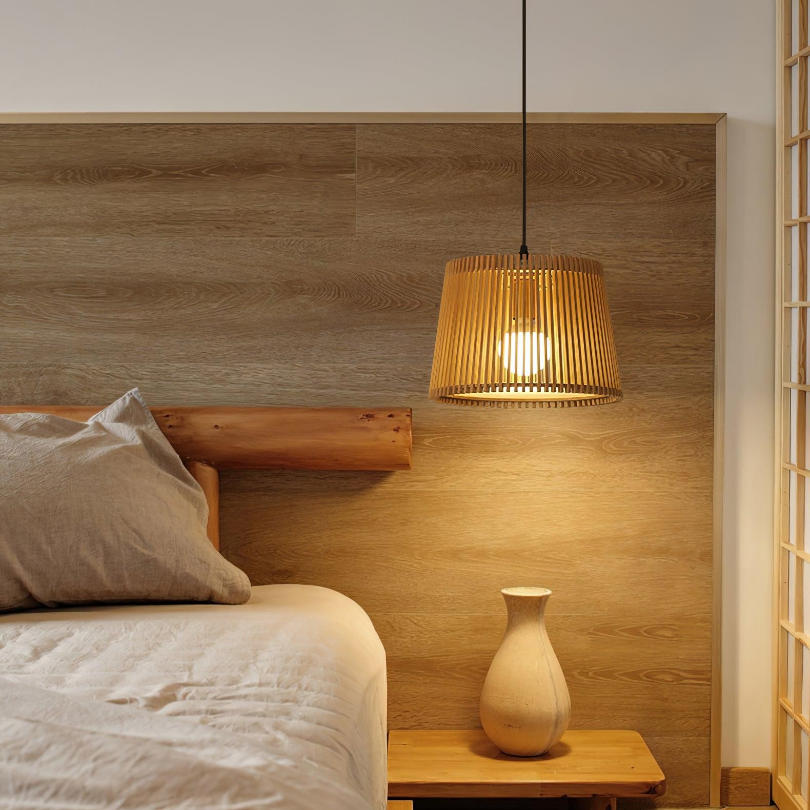 Wooden Log Color Cage Pendant Light M425