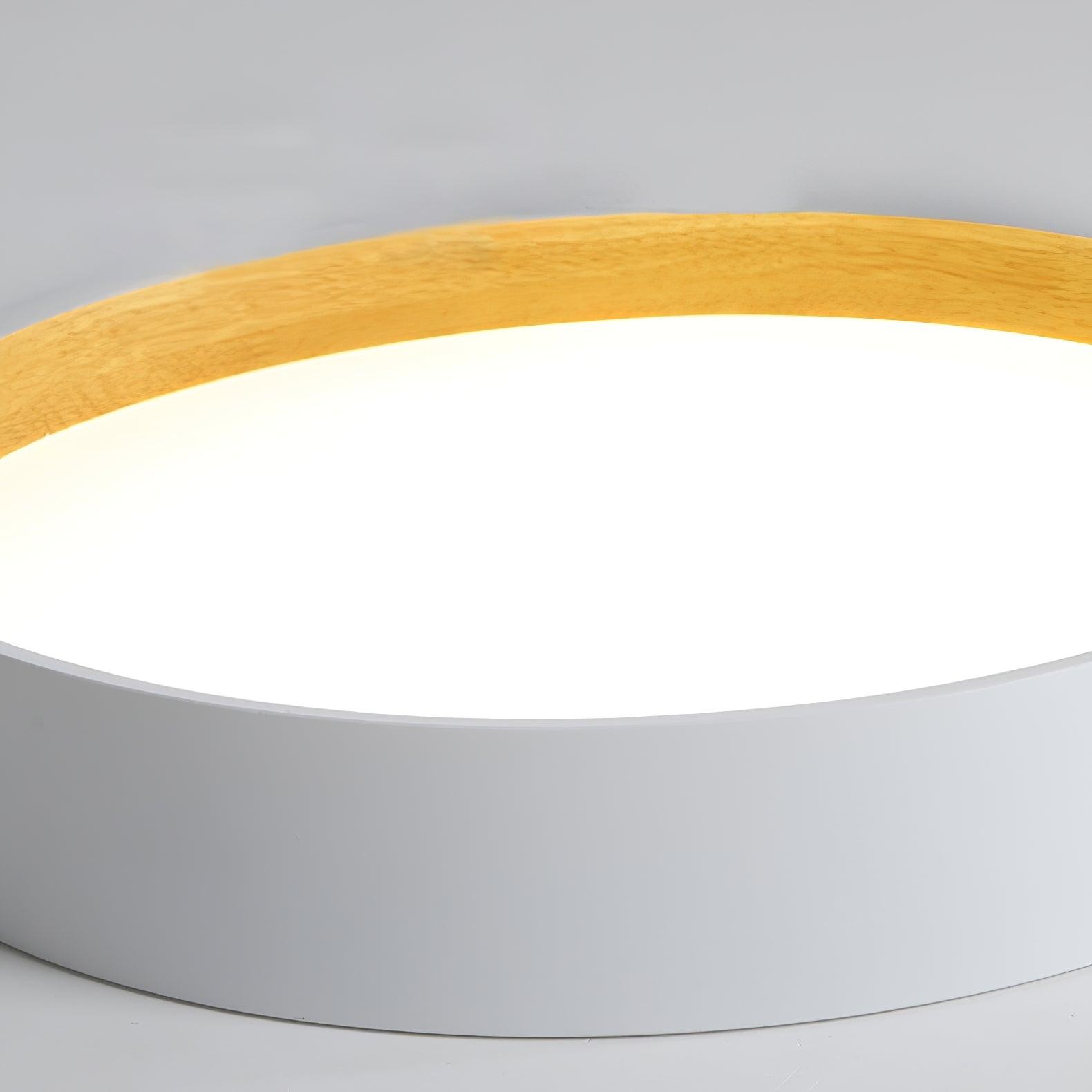 Japanese Minimalist Creative Wood Grain Round LED Ceiling Lamp M427