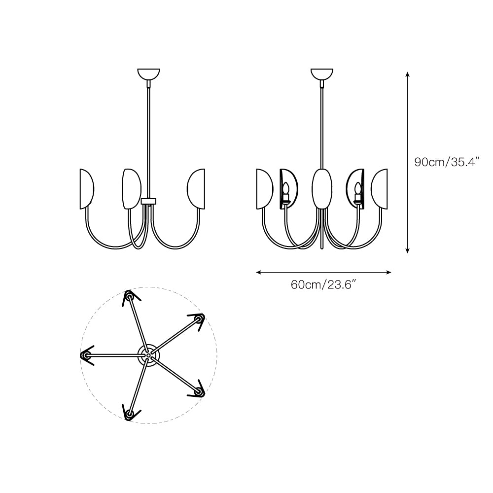 Leaf Brass Chandelier D548