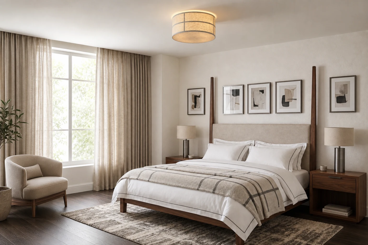 Lampa sufitowa Hashira D758 pokazana w scenie wnętrza lifestylowego