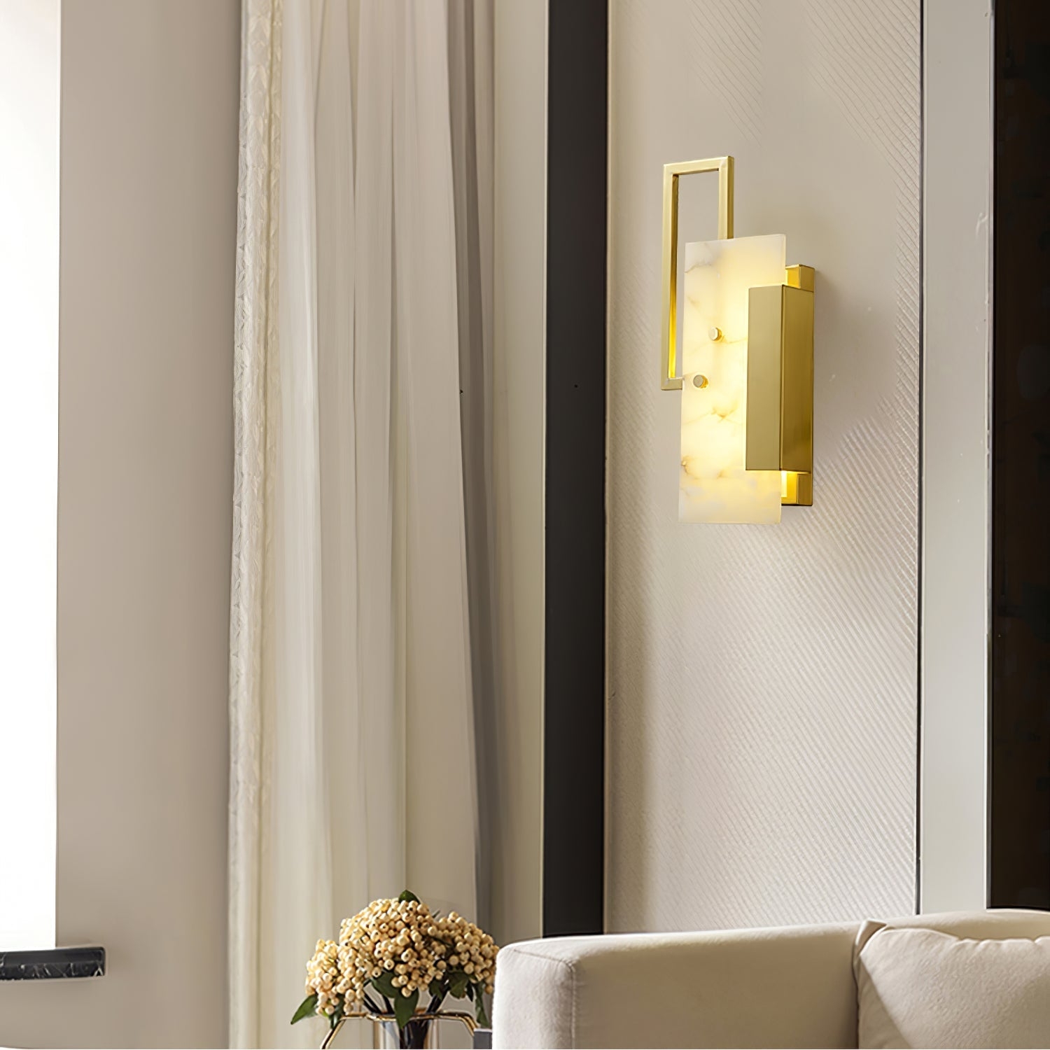 Althea Alabaster Wall Sconce D396