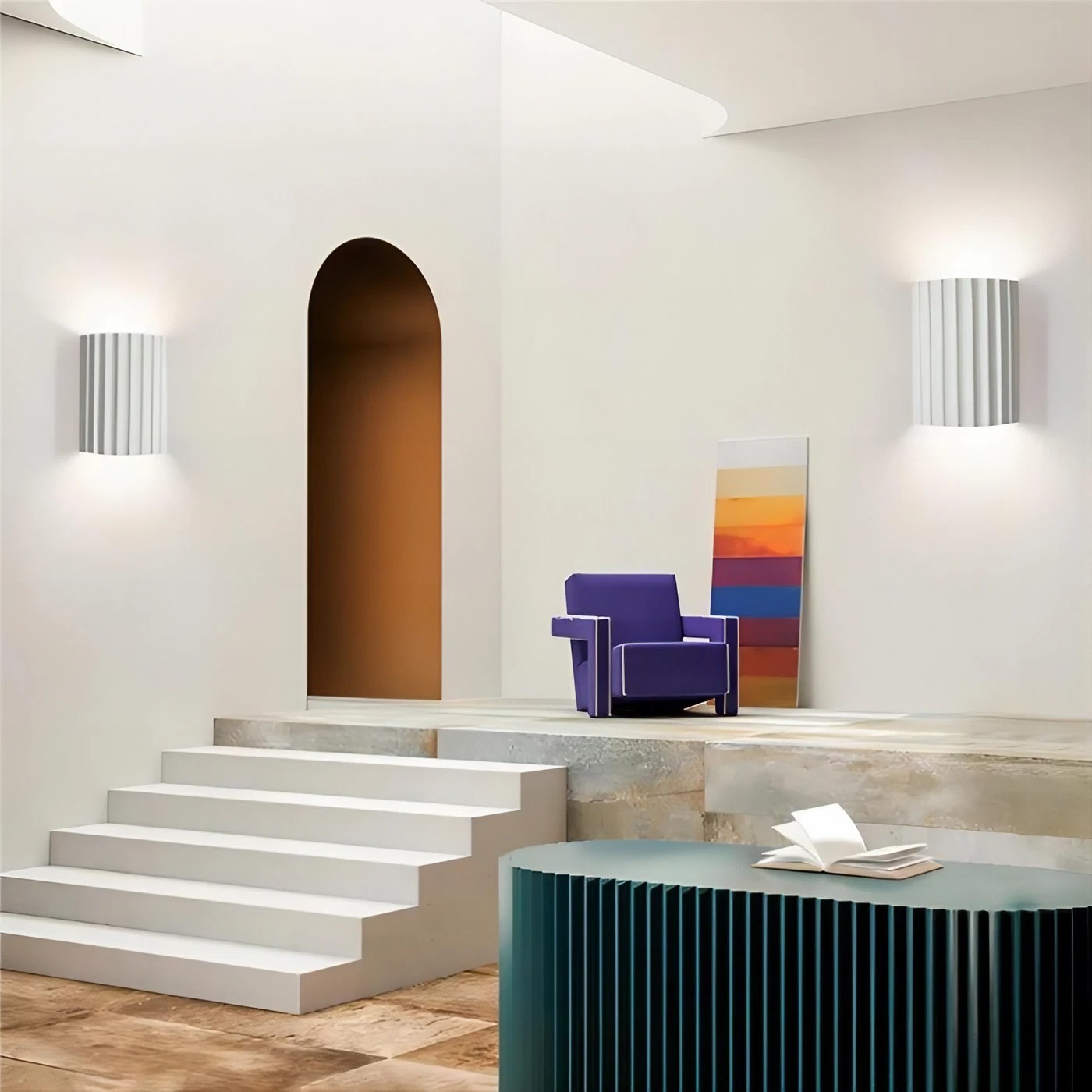 Scandinavian Ribbed Resin Fluted Wall Lamp S92