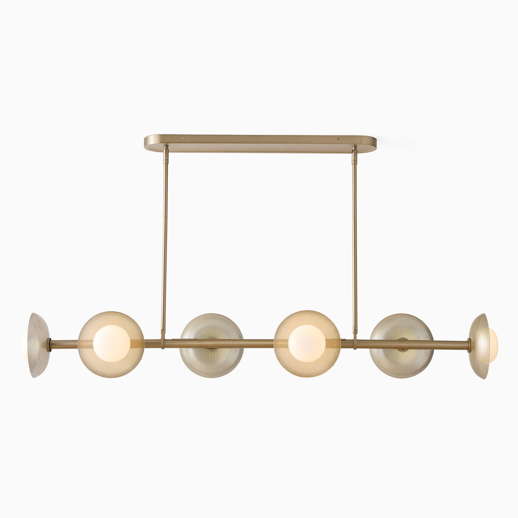 Elorina 6-Light Linear Chandelier - Modern Metal Light Fixture - Dining Room Lighting T006