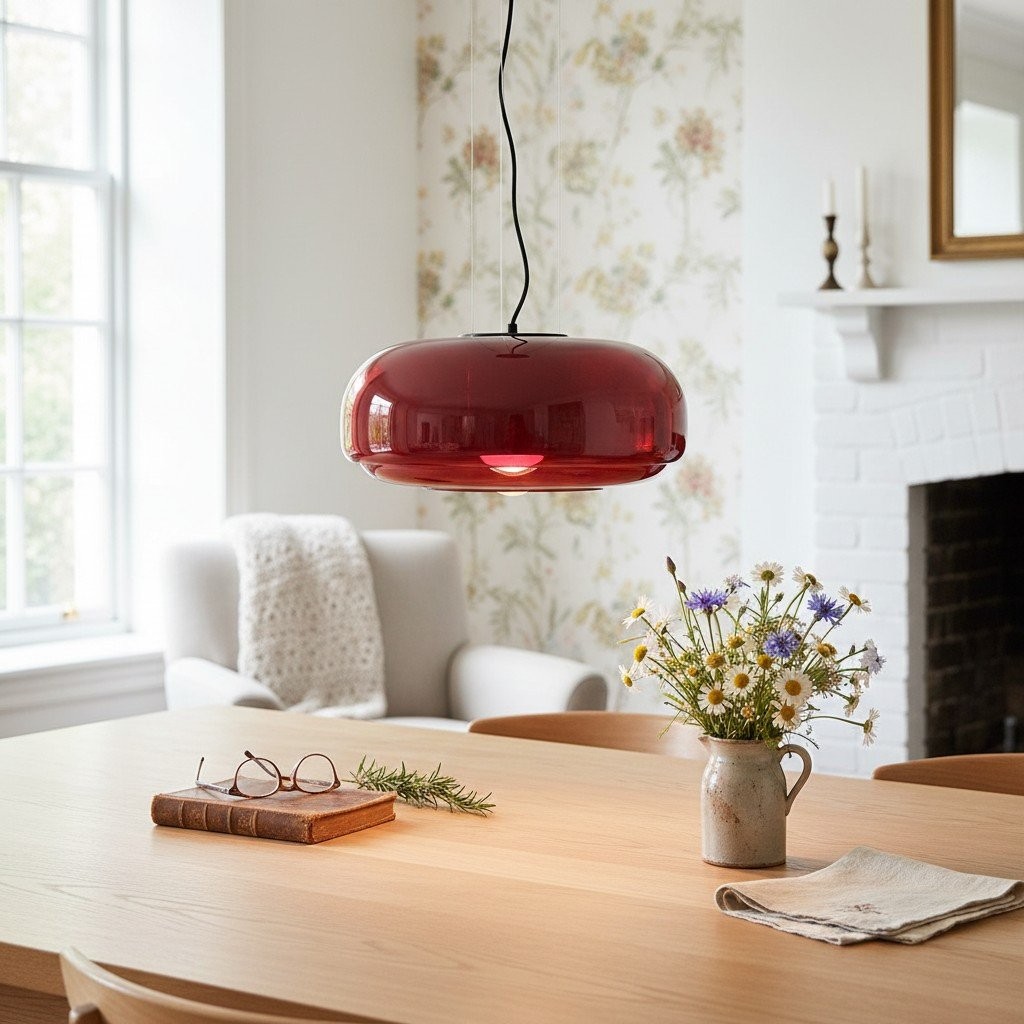 Clinco Modern Mushroom Pendant Light - Colored Glass Hanging Light T418