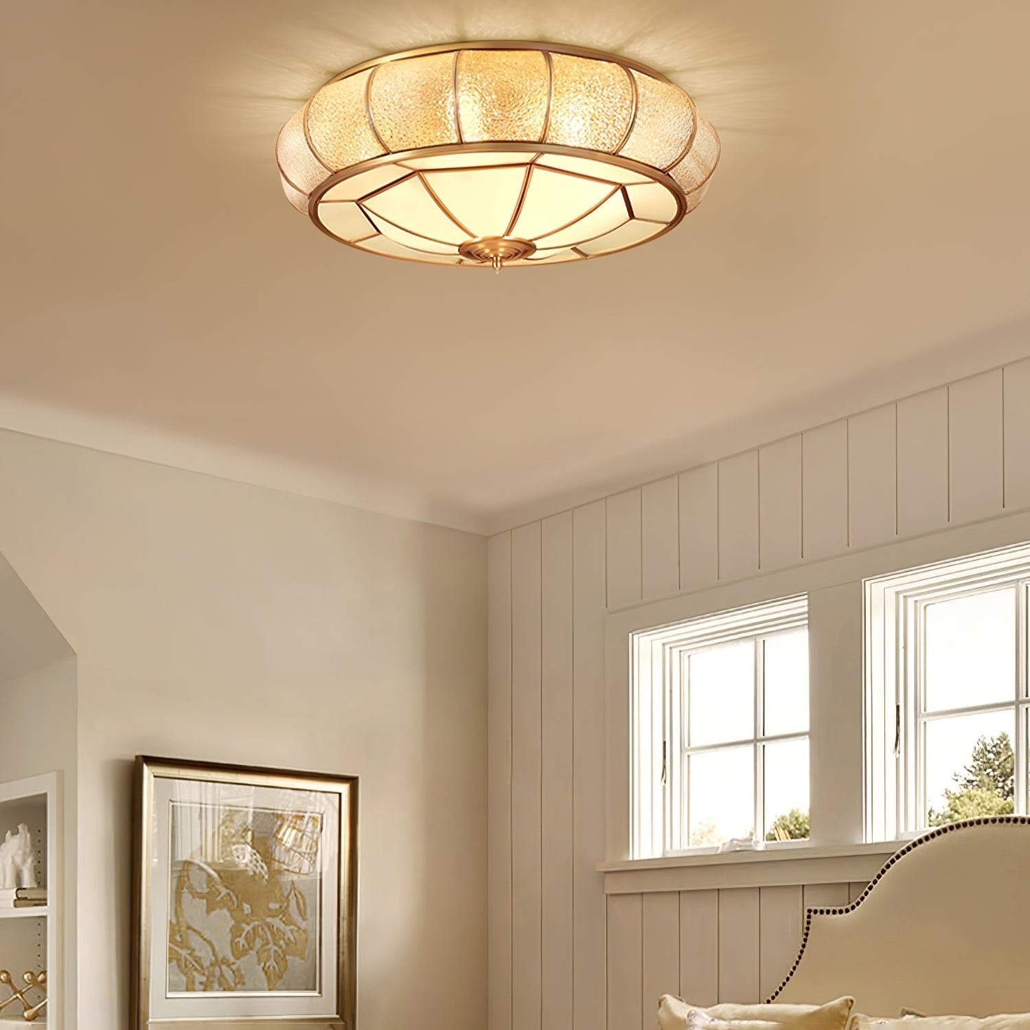 Round Textured Glass Ceiling Light M520
