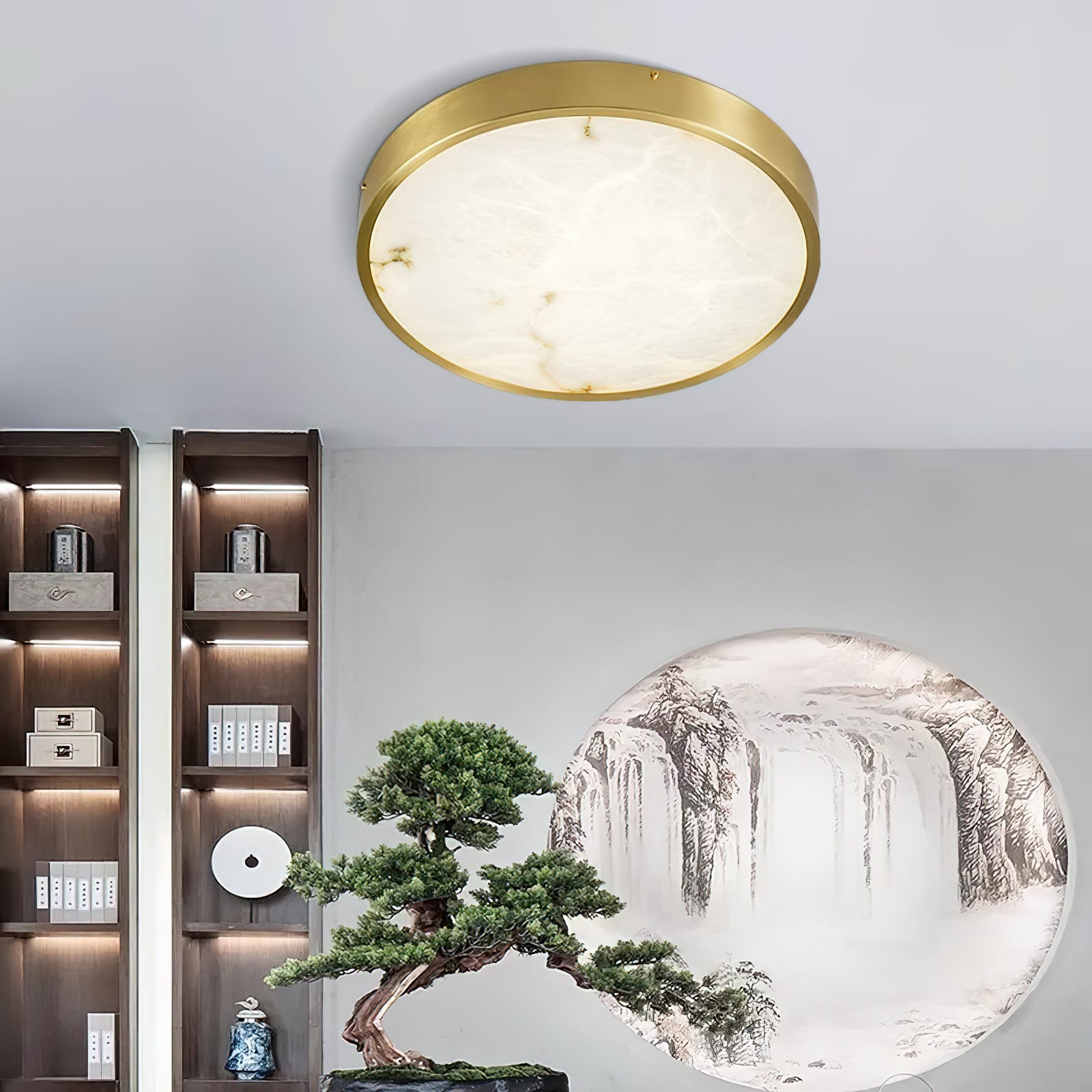 Geometric Alabaster Recessed Ceiling Light D431
