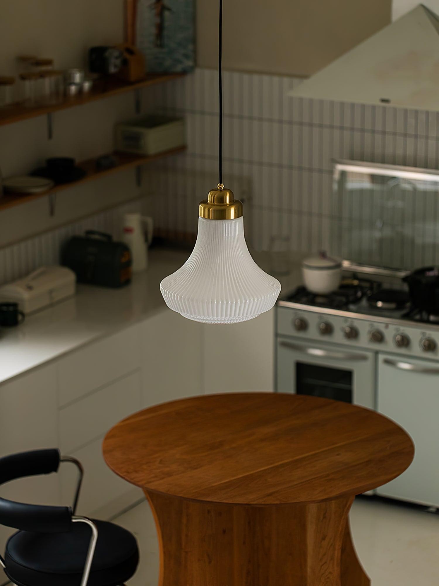 Classical Brass Alabaster Glass Pendant Lamp M424