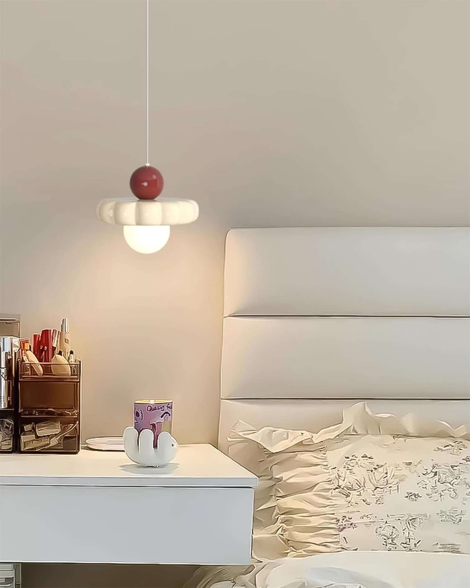 Cream Style Long Line Pumpkin Texture Pendant Lamp M275