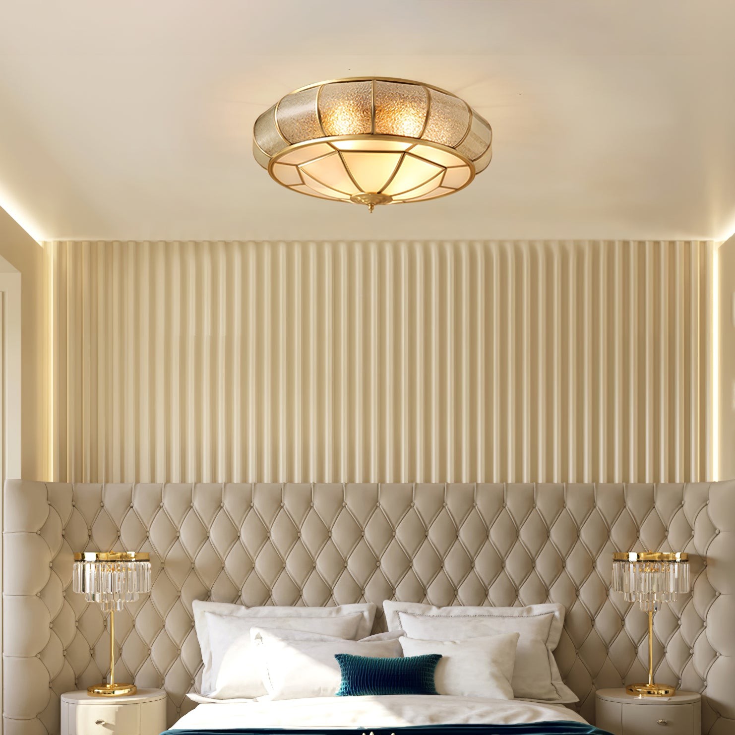 Round Textured Glass Ceiling Light M520