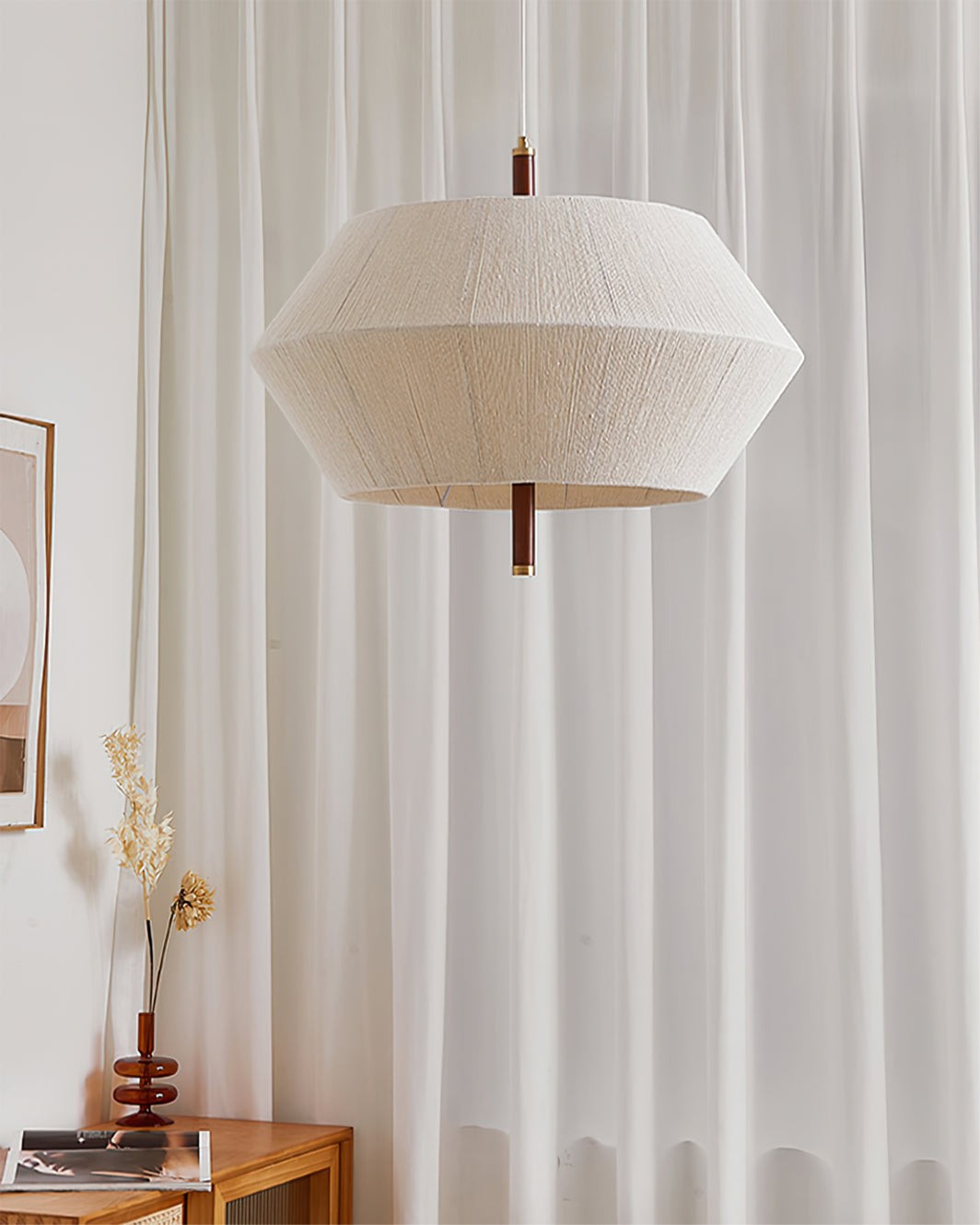 Japanese Wabi-Sabi Style Woven Fabric Pendant Lamp M109