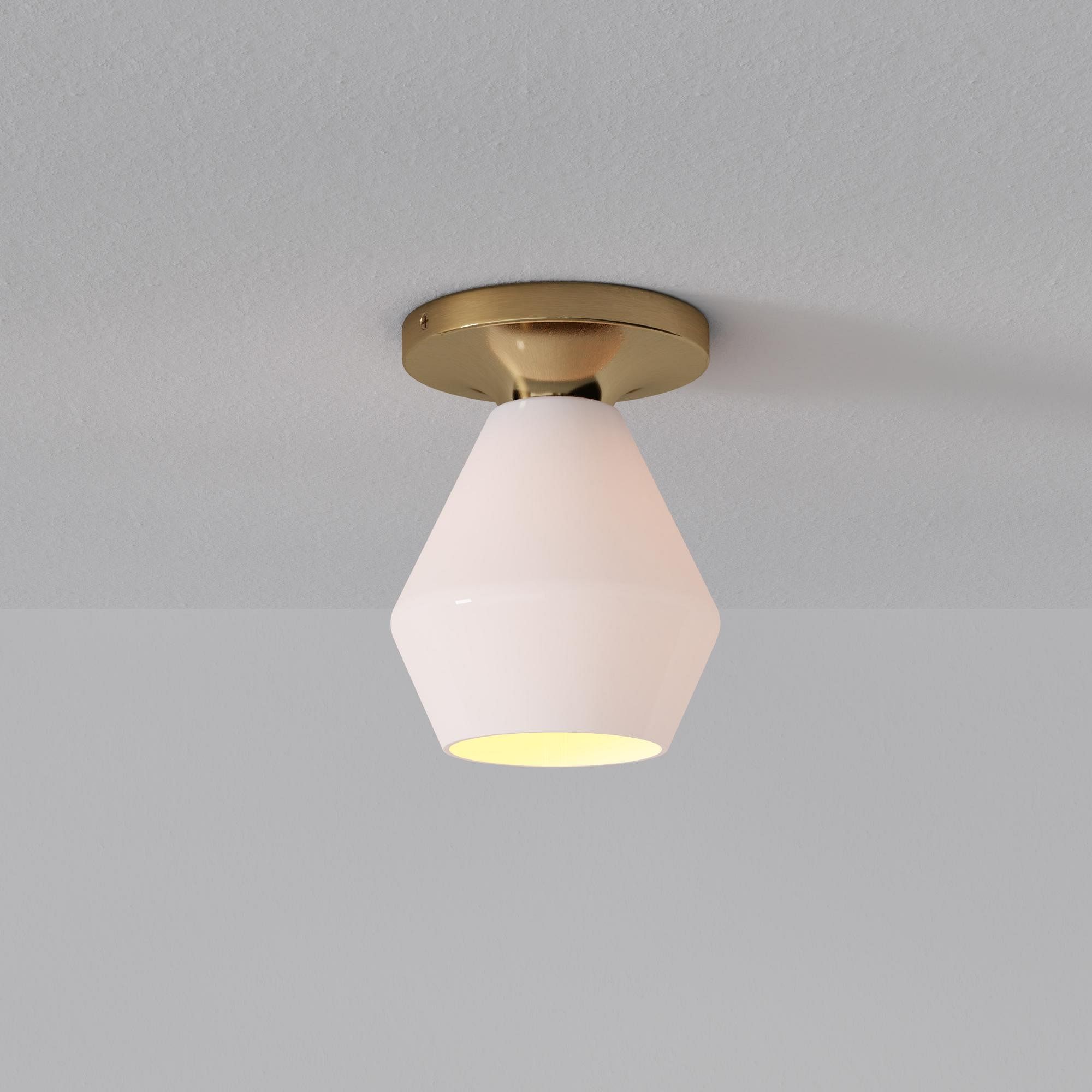 Merin Minimalist Sleek Geometric Glass Flushmount Light T155