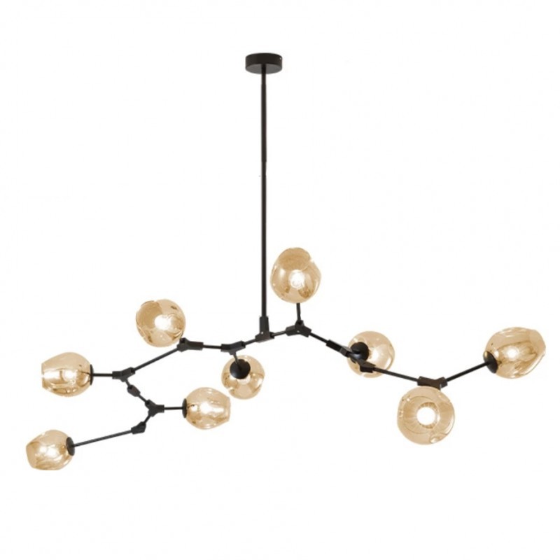 Asymmetrical Articulated Globe Branching Bubble Chandelier