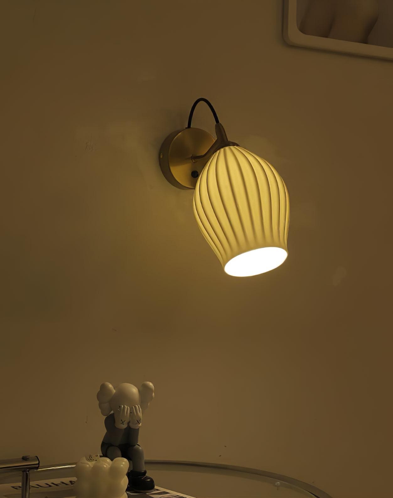 Cream Style Ceramic Ribbed Wall lamp M79