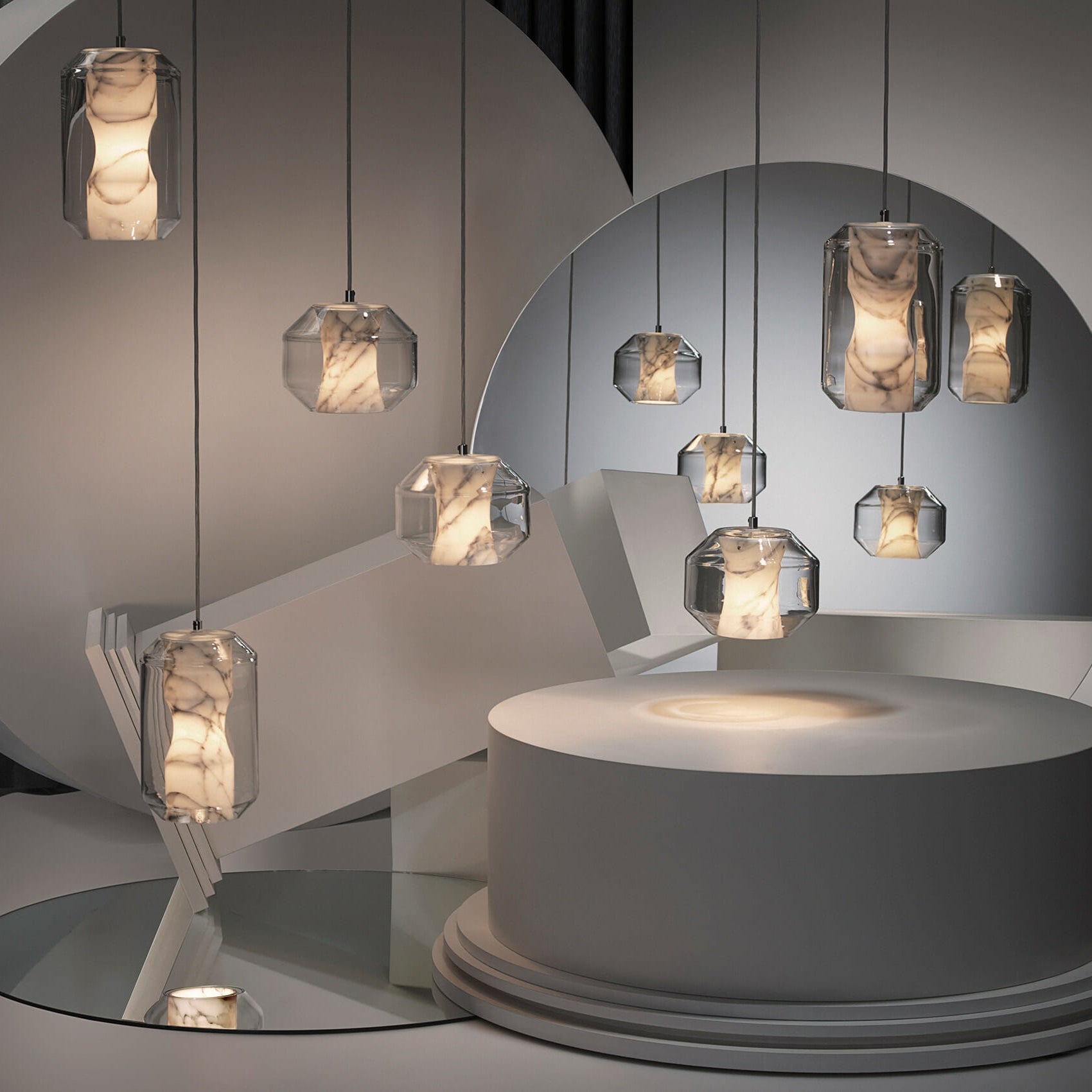 Glass Alabaster Pendant Lamp D444