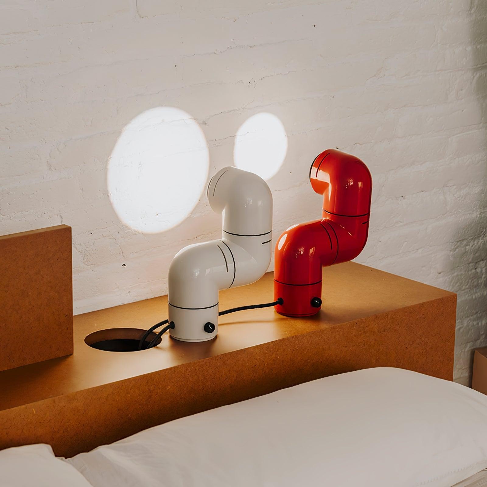 Red Tubular Table Lamp Suitable For Bedroom M20