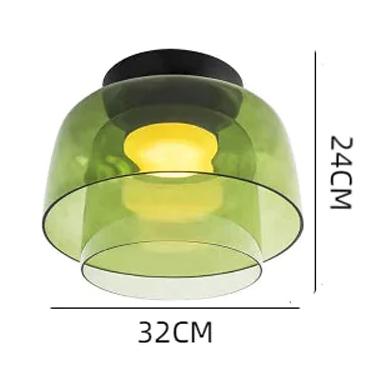 Schemat wymiarowy 2-warstwowej lampy sufitowej Morandi Bowl Design o średnicy 32 cm i wysokości 24 cm