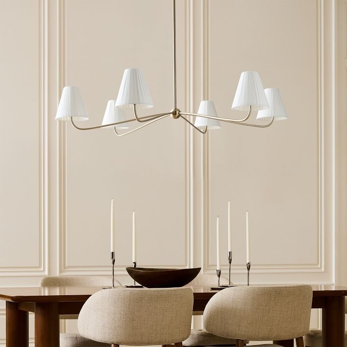 Fibura Elegant Linen Shade Chandelier – Modern Design for Living Room & Office T247