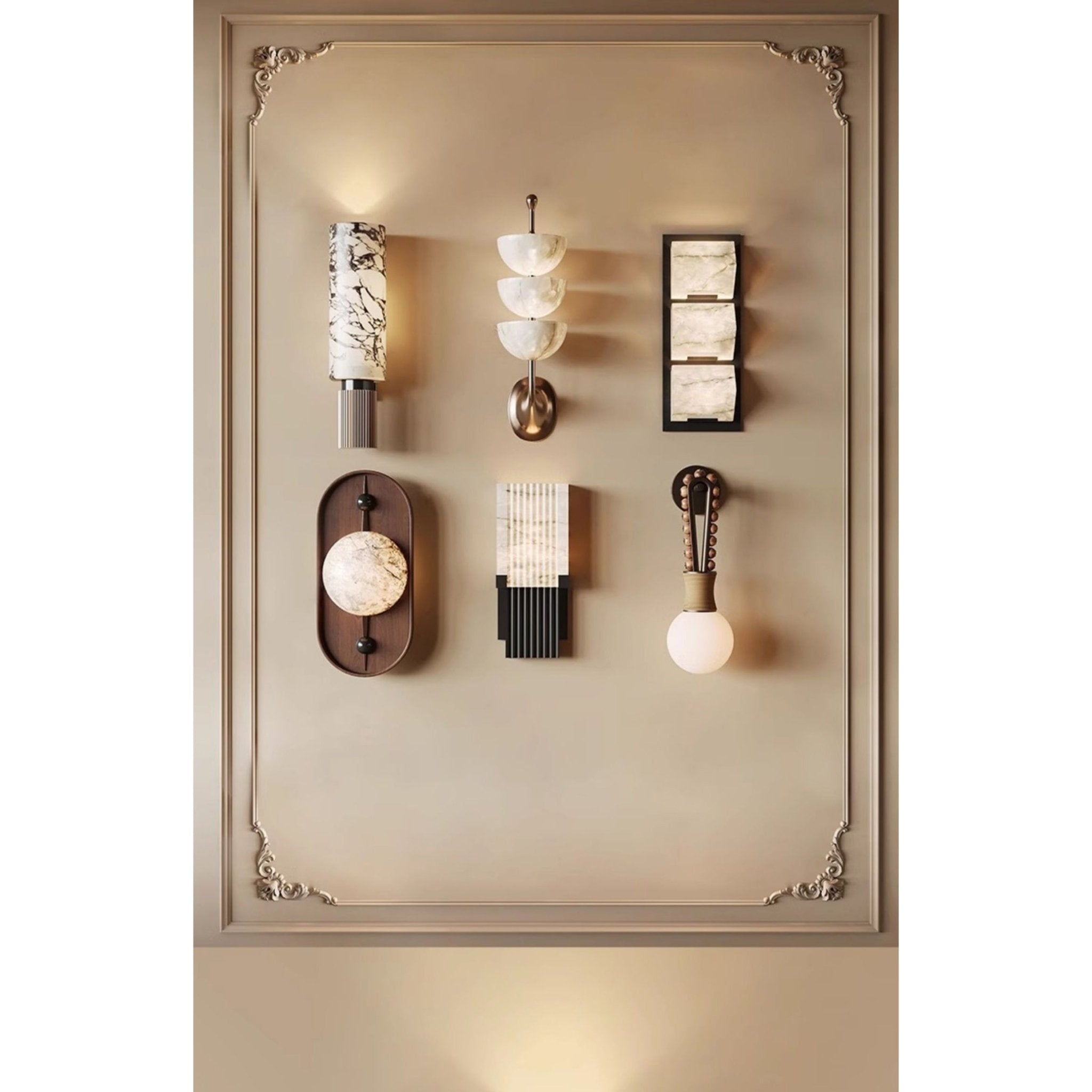 Bezel Alabaster Wall Lamp D393