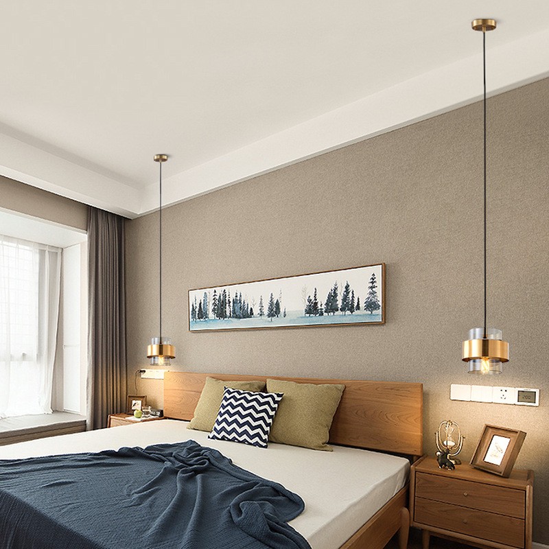 Nordic 2 Layer Glass Bedside Pendant Light S103