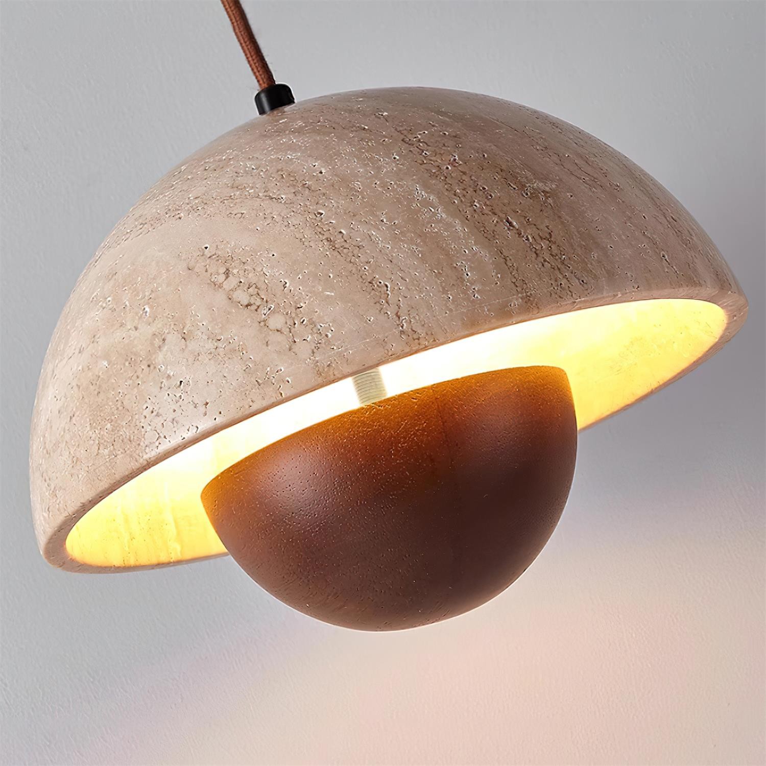 Natural Travertine Flower Bud Design Pendant Lamp G70