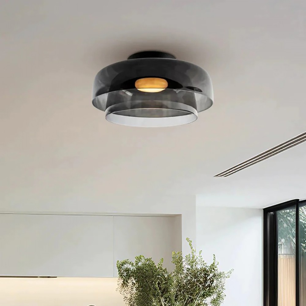 Nordic Morandi Glass Bowl Shaped Ceiling Lamp S144