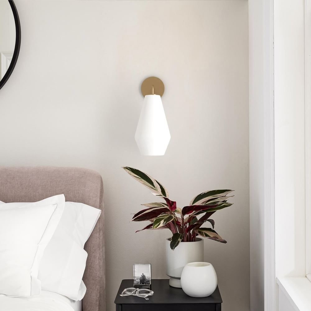 Merin Sculptural Milk Glass Geometric Wall Lamp T241