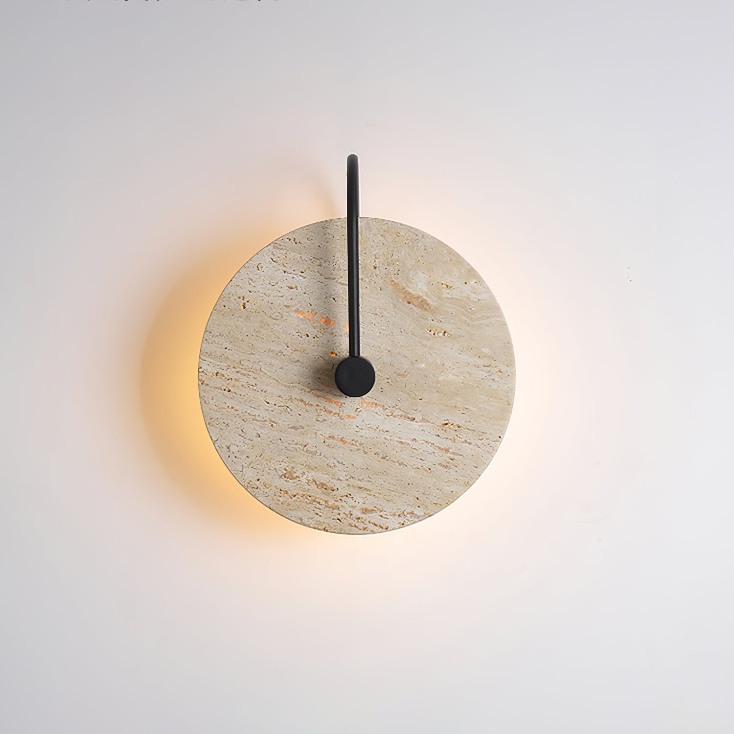 Simple Clock-Shaped Travertine Wall Lamp M25