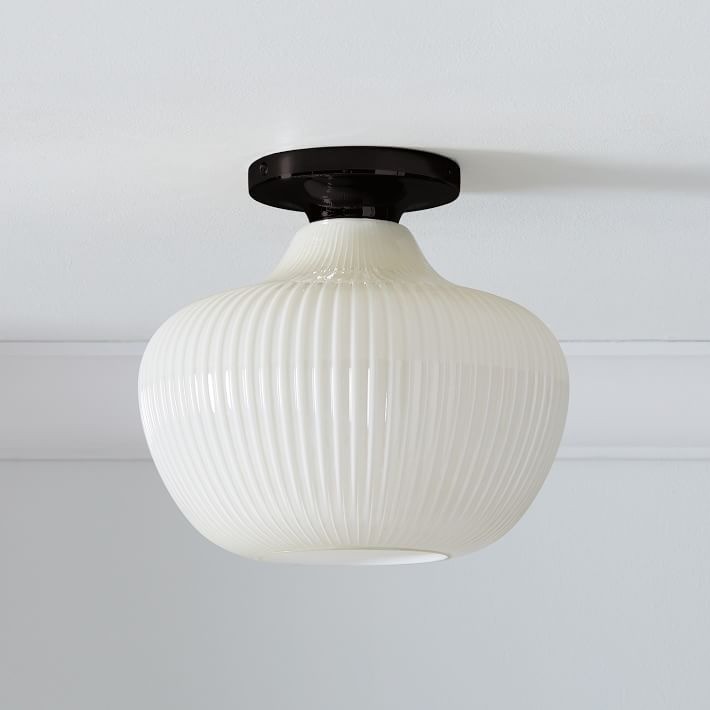 Rivrona Glass Flush Mount Ceiling Light - Modern Champagne Globe Design T107