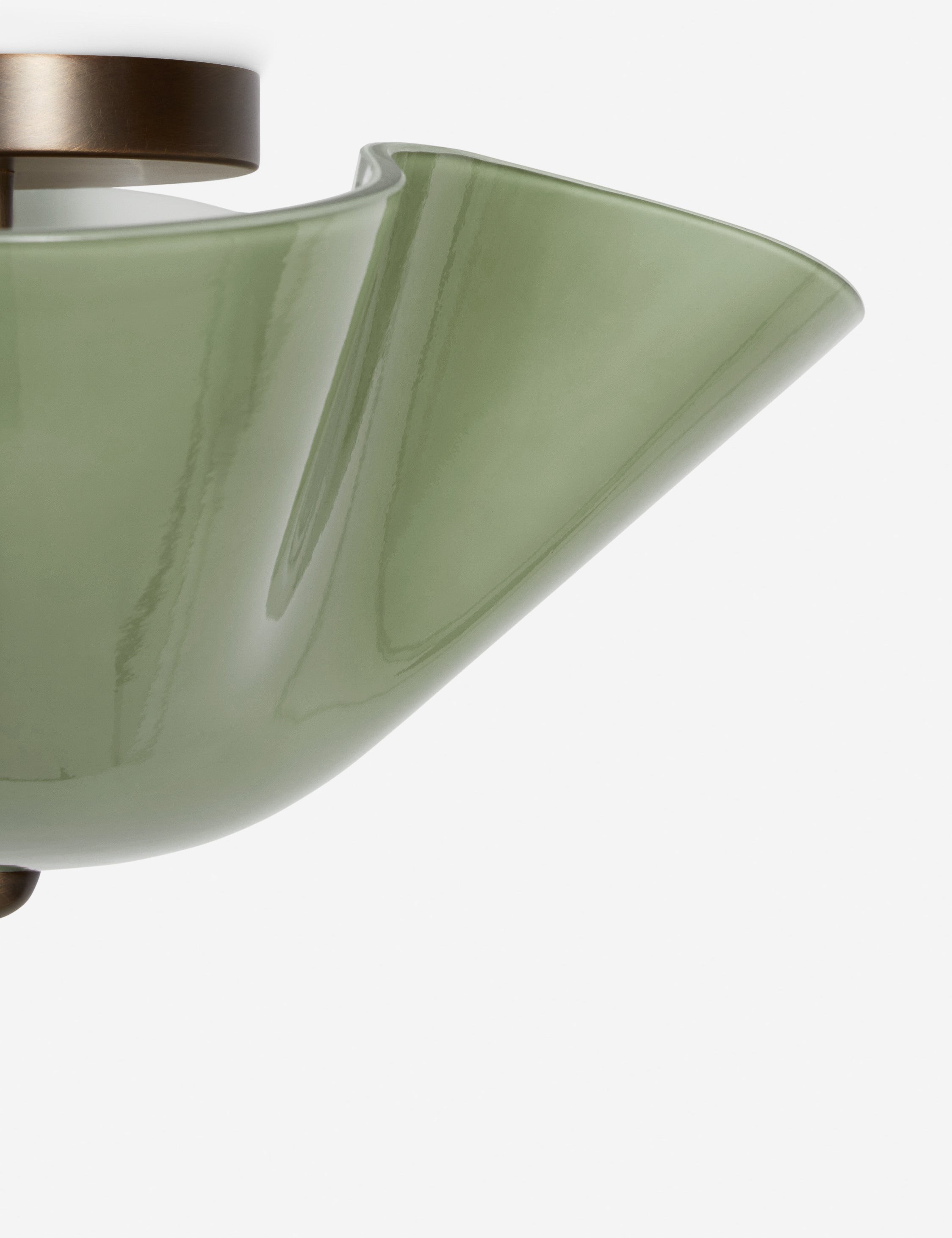 Bellina Glass Flush Mount Ceiling Light - Brass Accent Modern Fixture T283