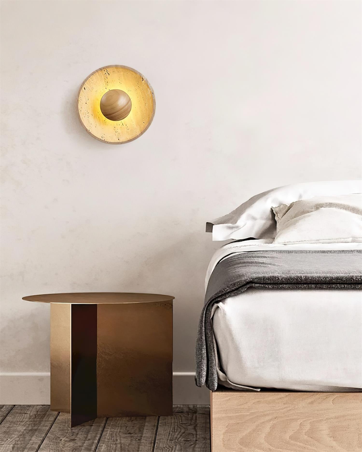 Cream Style Wooden Sphere Wall Lamp M250