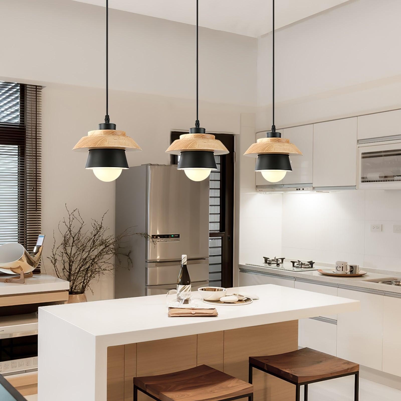 Stone Wood Pendant Lamp M419